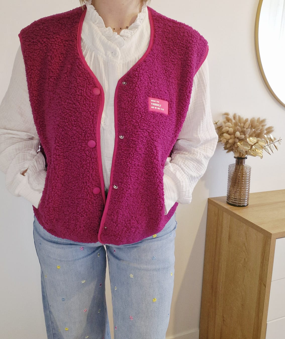 Gilet sans manches en sherpa