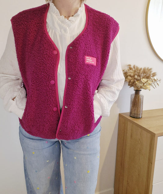 Gilet sans manches en sherpa