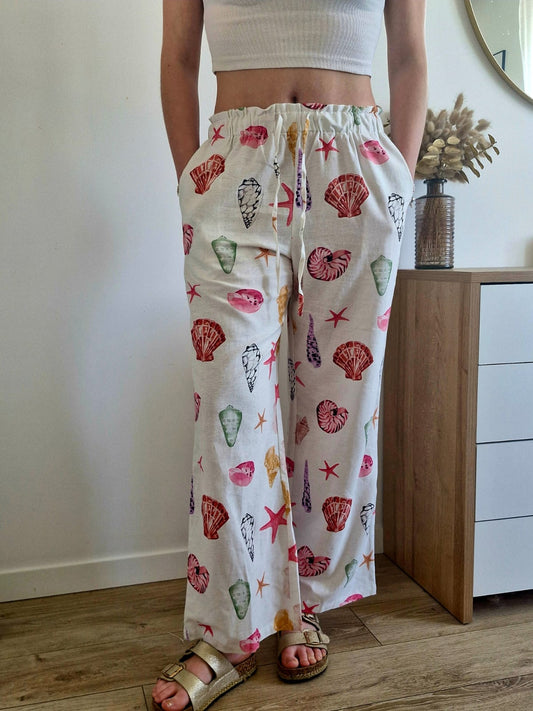 Pantalon Large Bohème "Summer Shells" - Aspect Lin