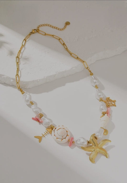 Collier Chaîne d'Ancre avec Charms " Esprit de l'Océan"