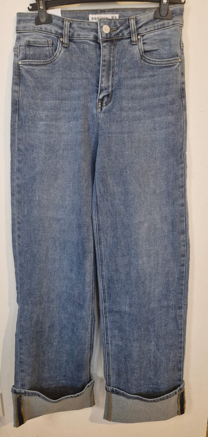 Jeans large à revers