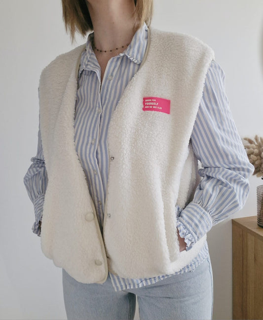 Gilet sans manches en sherpa